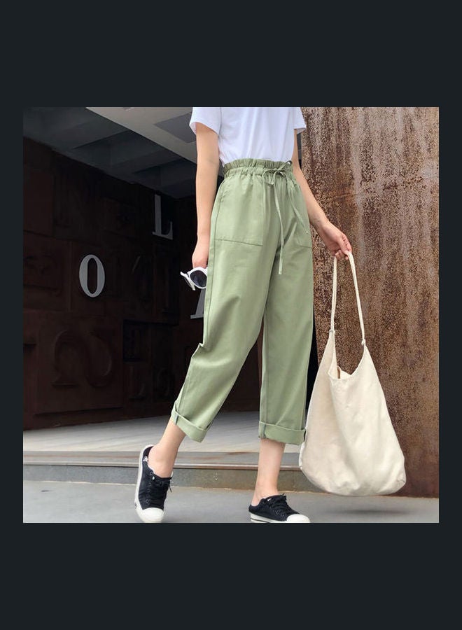 Harlan Loose Wide-Leg Trouser Army Green - Image 5