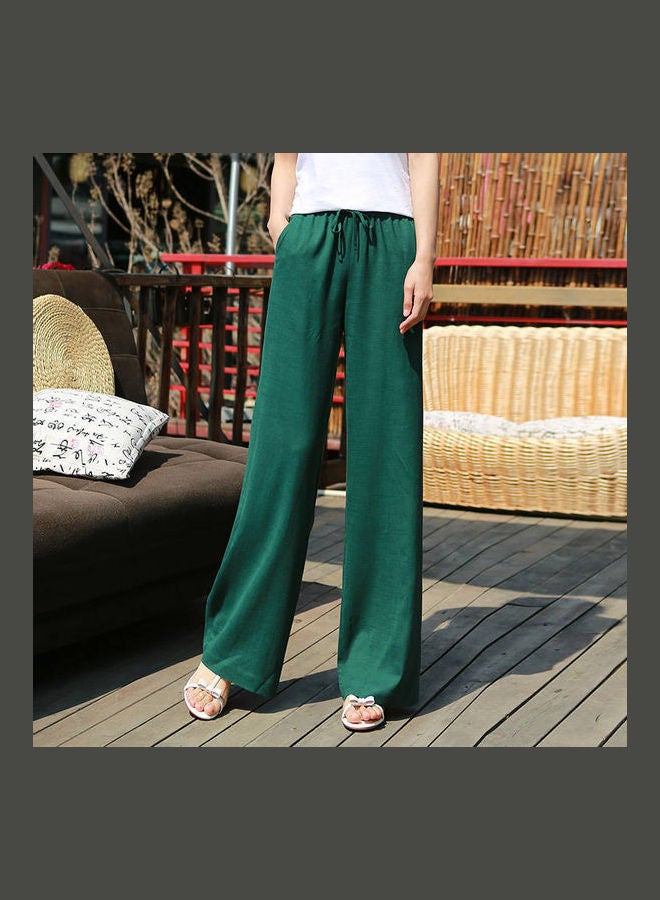 Summer Wide-Leg Pant Dark Green 