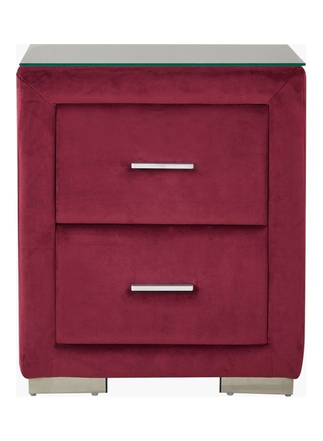 Home Box Taylor Upholstered Nightstand Red 55.5 x 47cm  - Image 1