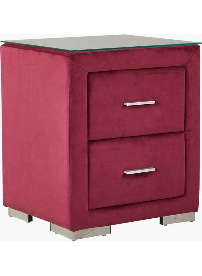 Home Box Taylor Upholstered Nightstand Red 55.5 x 47cm  - Image 2