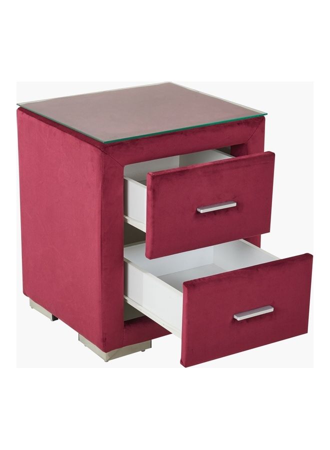 Home Box Taylor Upholstered Nightstand Red 55.5 x 47cm  - Image 3