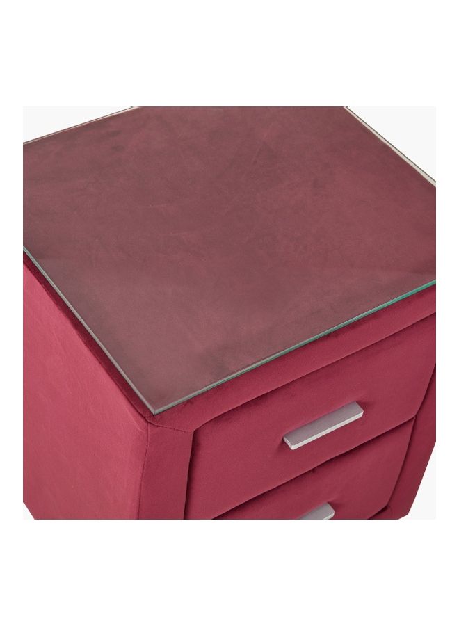 Home Box Taylor Upholstered Nightstand Red 55.5 x 47cm  - Image 5