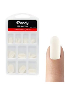Trendy 100-Piece False Nail Tips White  - Image 1