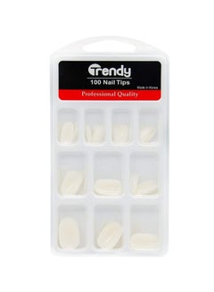 Trendy 100-Piece False Nail Tips White  - Image 2