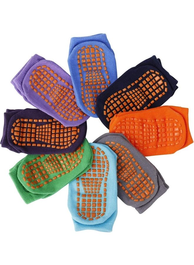 SKY-TOUCH - 8 Pair Of Low Cut Anti-Skid Floor Socks Multicolour - Image 1