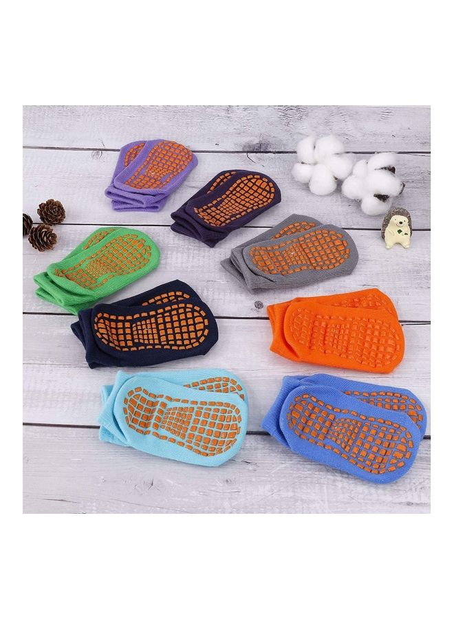 SKY-TOUCH - 8 Pair Of Low Cut Anti-Skid Floor Socks Multicolour - Image 1