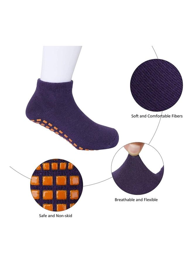 SKY-TOUCH - 8 Pair Of Low Cut Anti-Skid Floor Socks Multicolour - Image 1