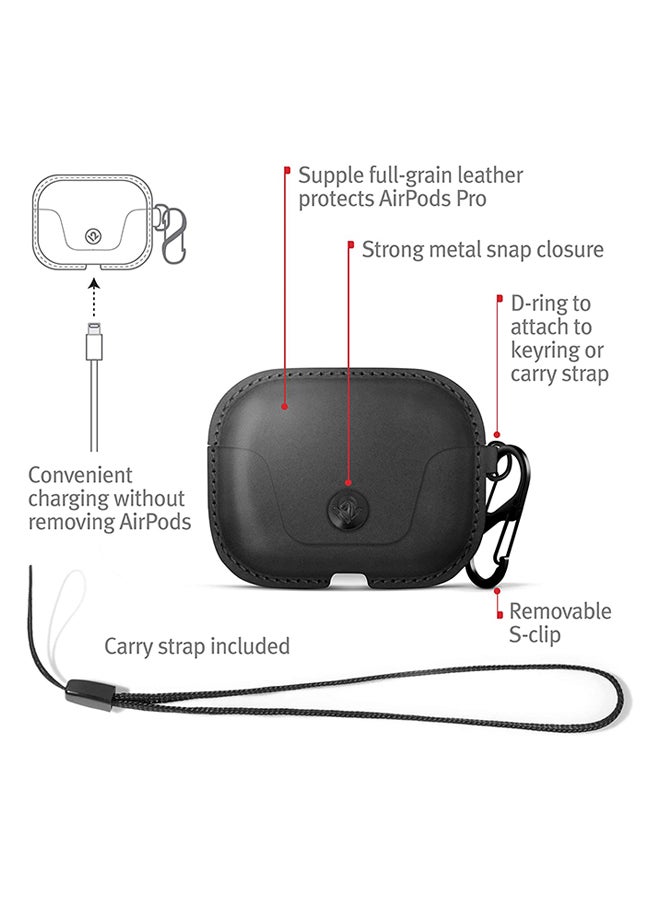 twelve south - Air Snap Leather Protective Case For Apple AirPods Pro Black - Image 1