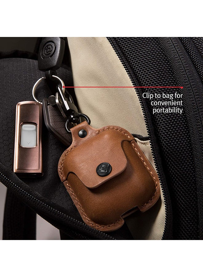 twelve south - Air Snap Leather Protective Case For South AirPods Cognac - Image 1