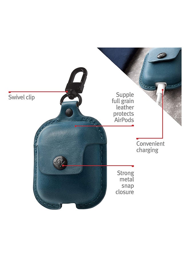 twelve south - Air Snap Leather Protective Case For South AirPods Teal - Image 1
