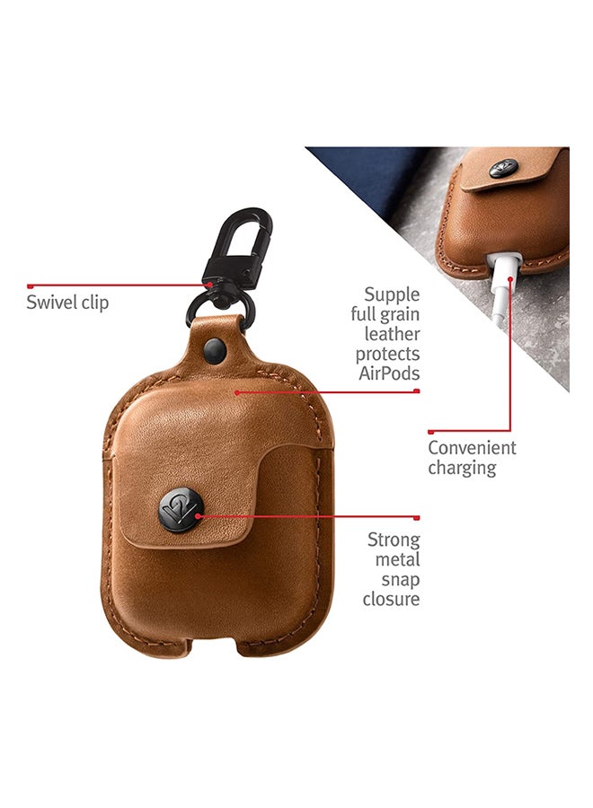 twelve south - Air Snap Leather Protective Case For South AirPods Cognac - Image 1