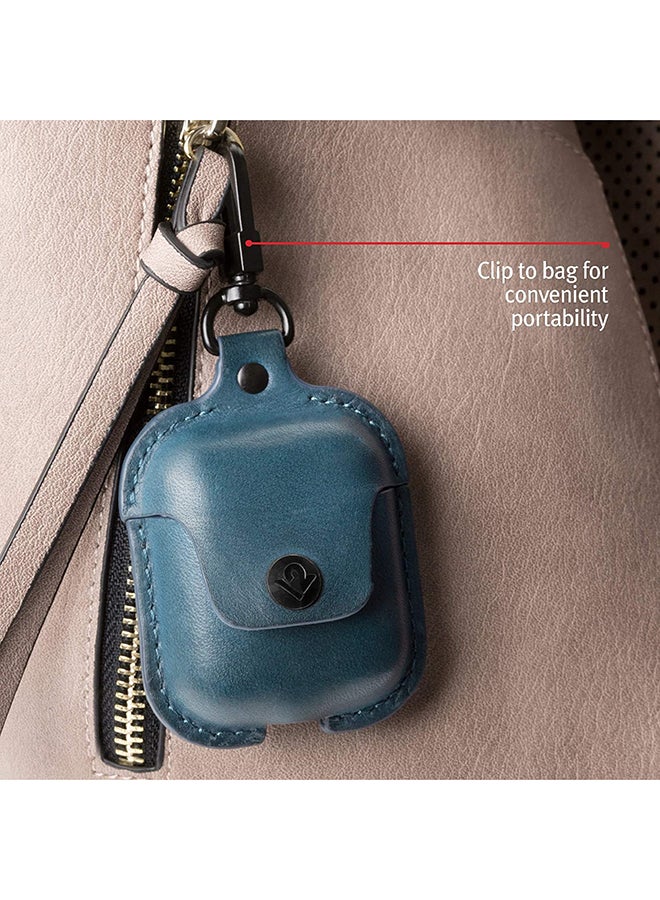 twelve south - Air Snap Leather Protective Case For South AirPods Teal - Image 1