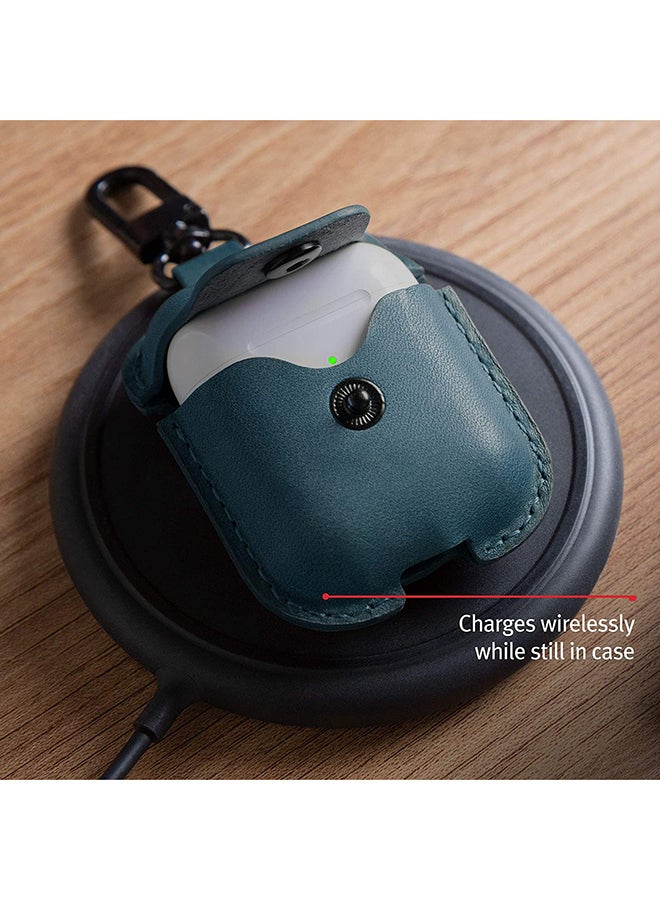 twelve south - Air Snap Leather Protective Case For South AirPods Teal - Image 1