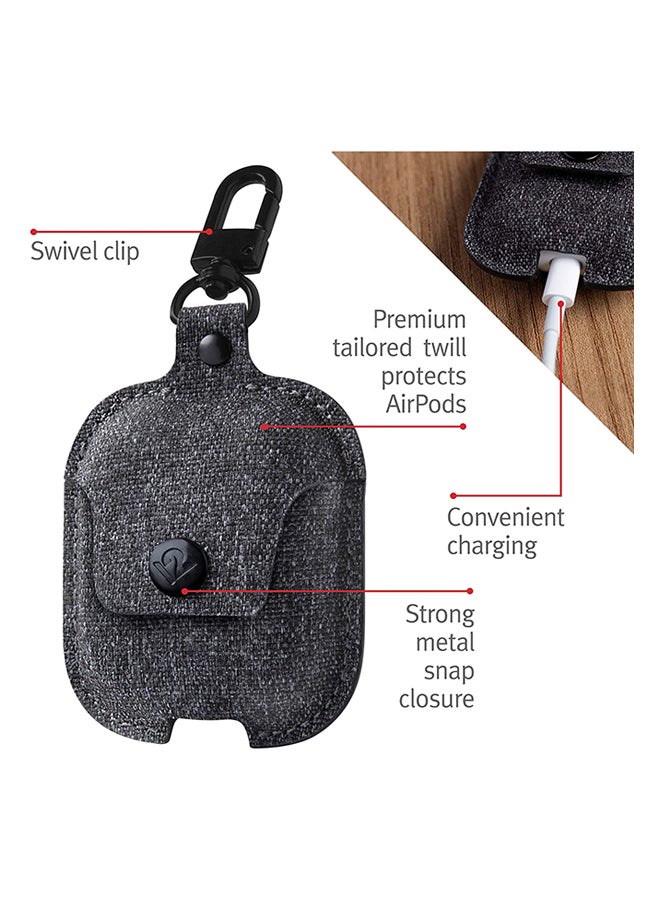 twelve south - Air Snap Leather Protective Case For Apple AirPods Smoke - Image 1