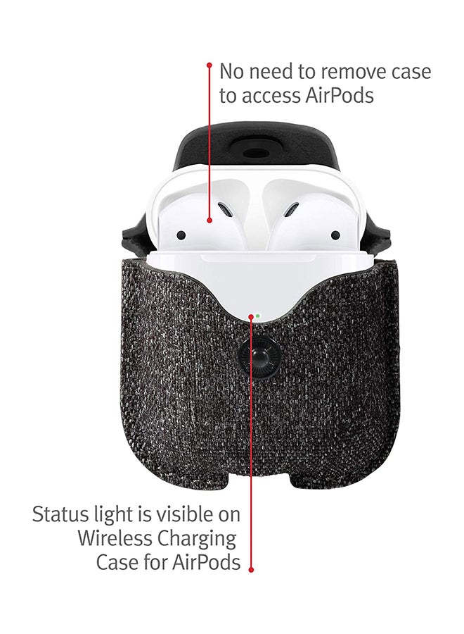 twelve south - Air Snap Leather Protective Case For Apple AirPods Smoke - Image 1