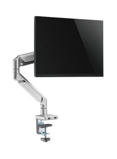 NAVODESK Single Monitor Desk Mount with Gas Spring Tech And USB Silver  - Image 1
