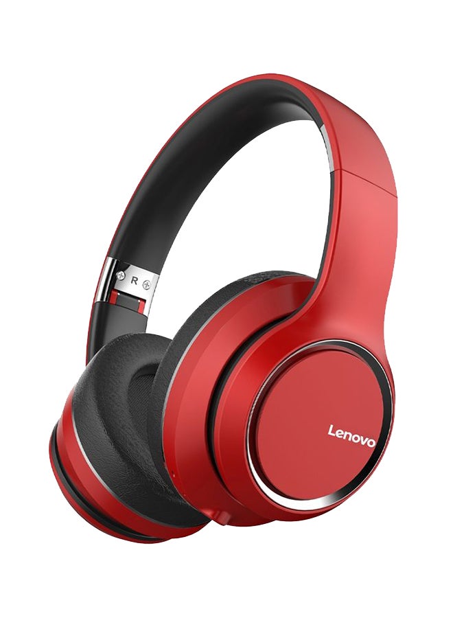 Lenovo Foldable Noise-cancelling Wireless Bluetooth Headphone Red - Image 1