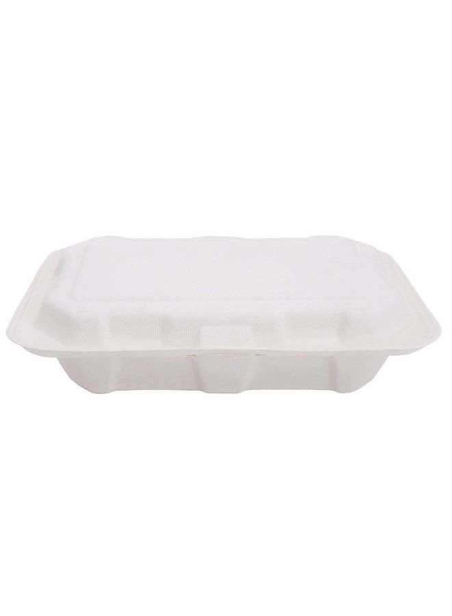 Ecoware 25-Piece Disposable Clamshell Box White 1000ml  - Image 3