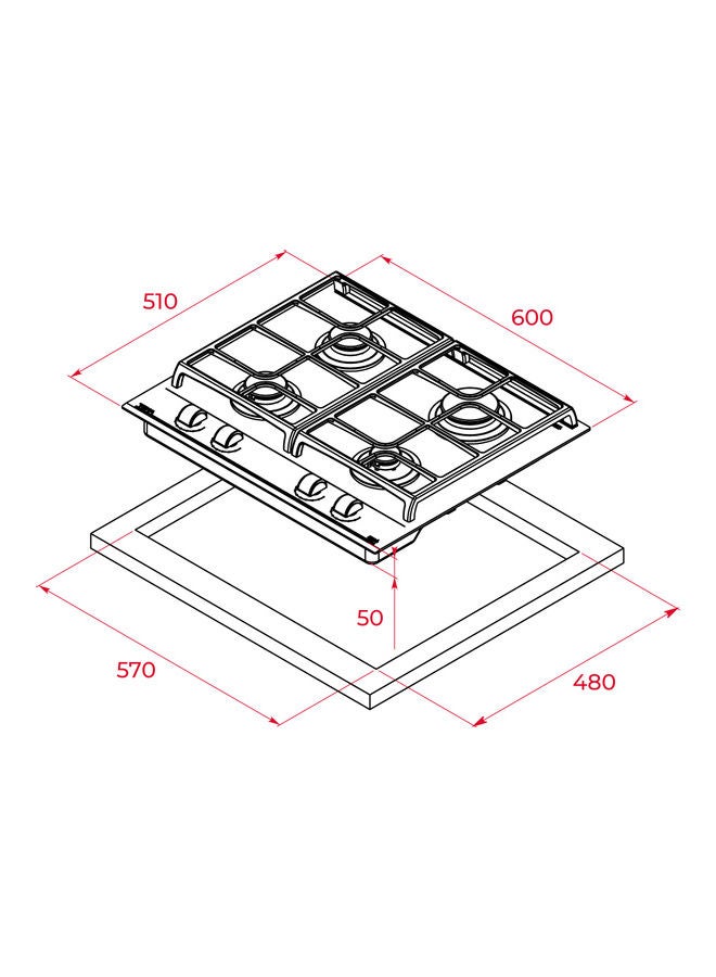 TEKA - Glass Gas Hob With Exactflame Function 112570033 Black - Image 1