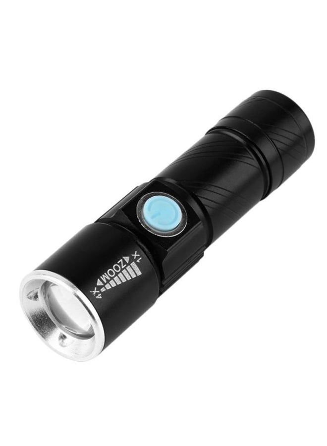 Waterproof Mini USB Rechargeable Flashlight Black 92 x 25mm - Image 1