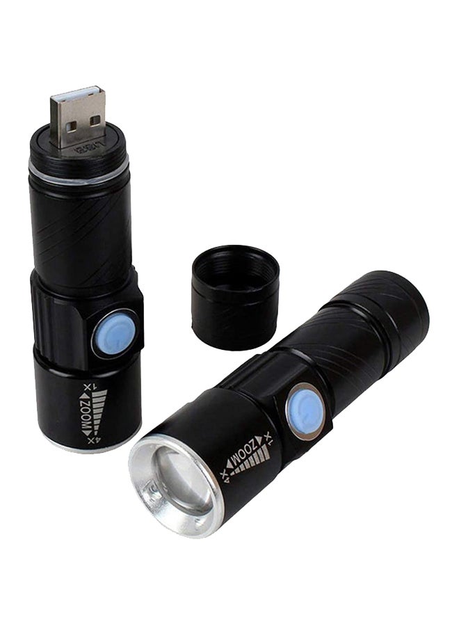 Waterproof Mini USB Rechargeable Flashlight Black 92 x 25mm - Image 2