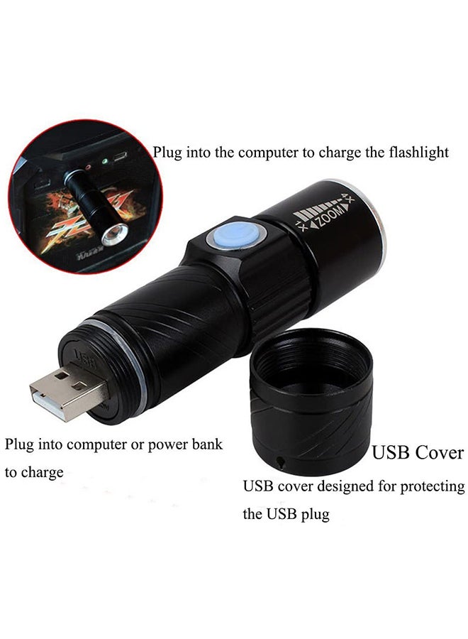 Waterproof Mini USB Rechargeable Flashlight Black 92 x 25mm - Image 3