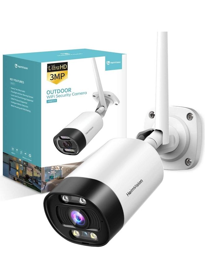 HeimVision HeimVision 2k Wireless Outdoor Bullet Security Camera With Night Vision Twoway Audio N44042977A