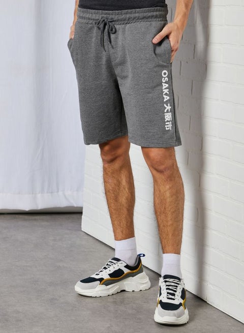 Text Printed Shorts Anthracite