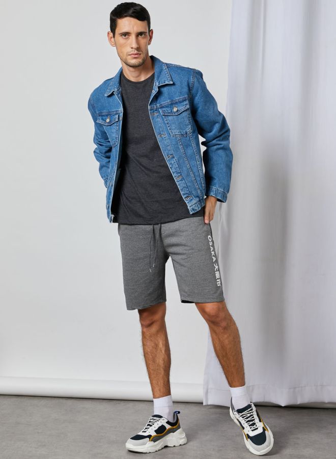 Text Printed Shorts Anthracite