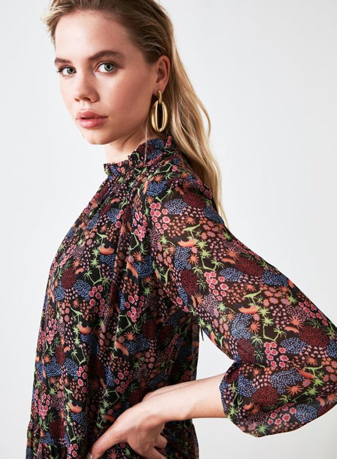 trendyol - All-Over Print Dress Multicolour - Image 1