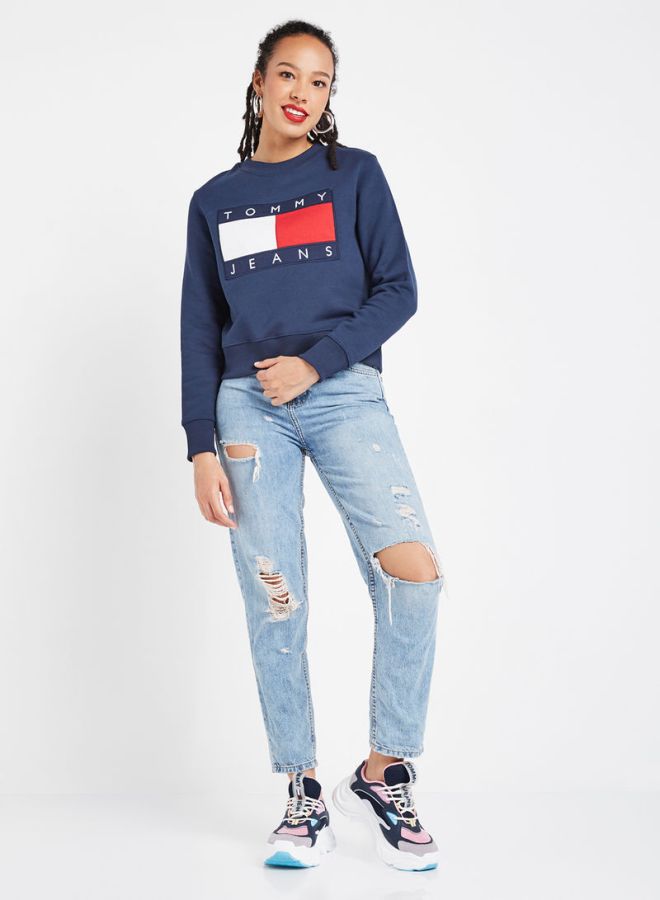 TOMMY JEANS - Tommy Flag Sweatshirt Dark Blue - Image 1