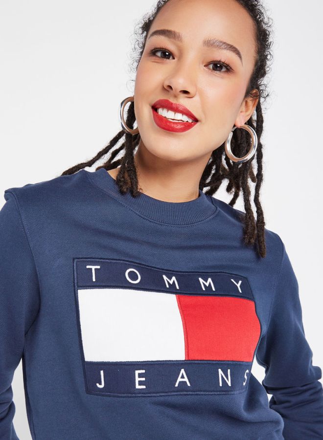 TOMMY JEANS - Tommy Flag Sweatshirt Dark Blue - Image 1