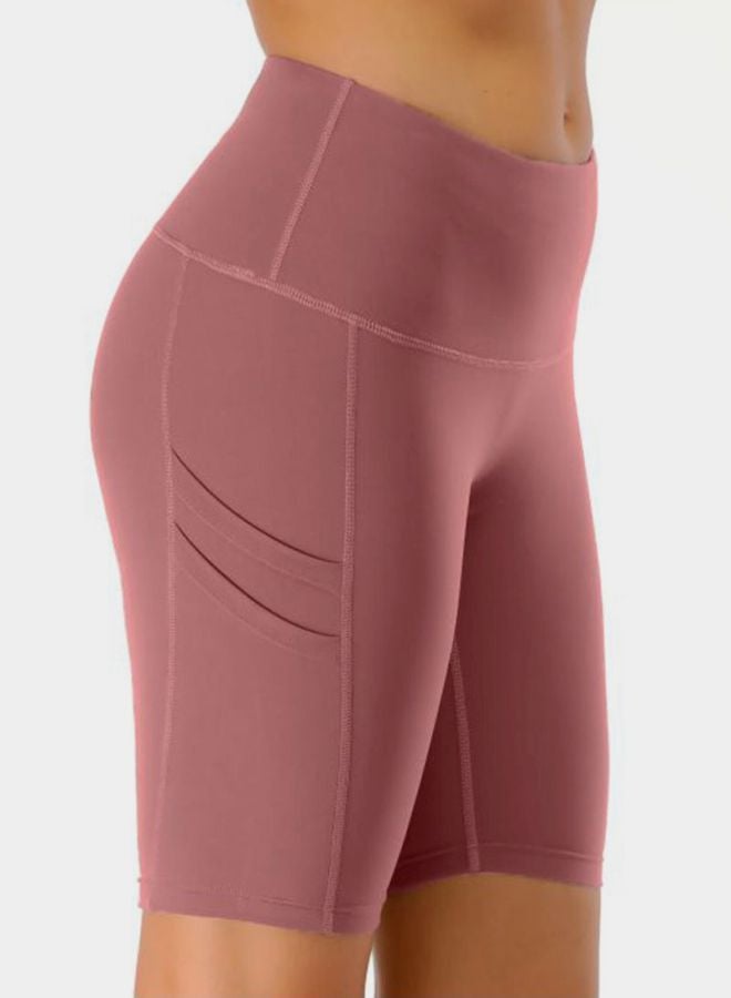 QiaoKai Solid Training Shorts Pink  - Image 2
