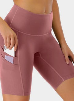 QiaoKai Solid Training Shorts Pink  - Image 4