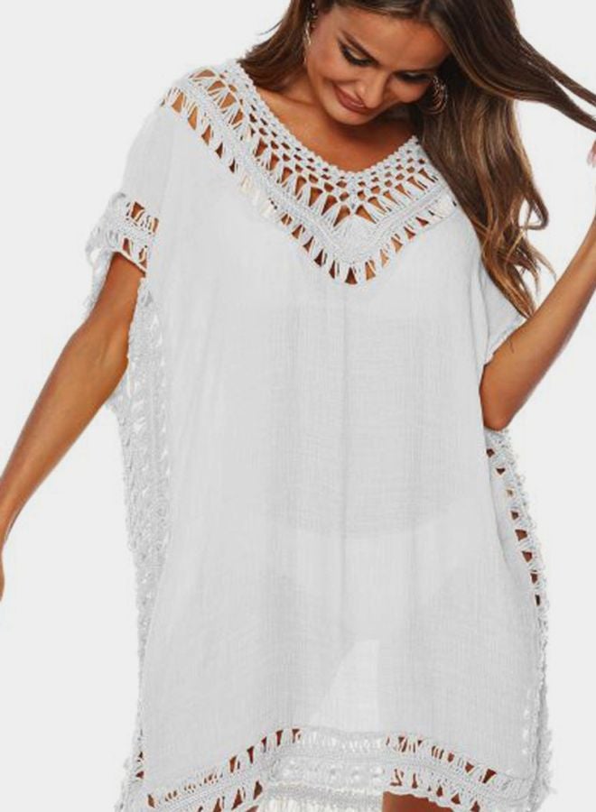 QiaoKai Lace Detailed Cover Up White  - Image 4