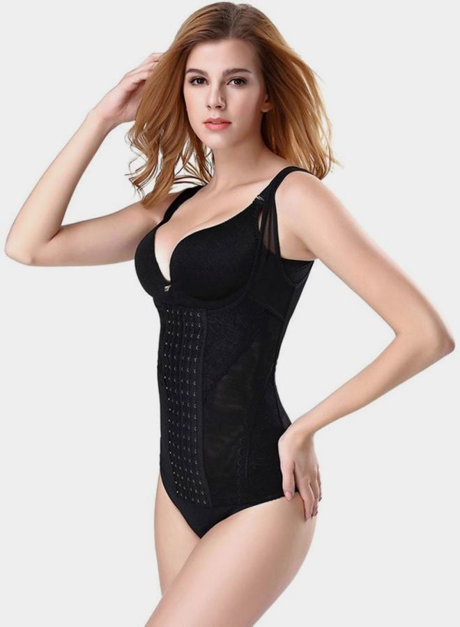 QiaoKai - Solid Slimming Shapewear Black - Image 1