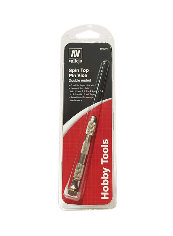 Vallejo Spin Top Pin Vice Double Ended Silver 7cm 