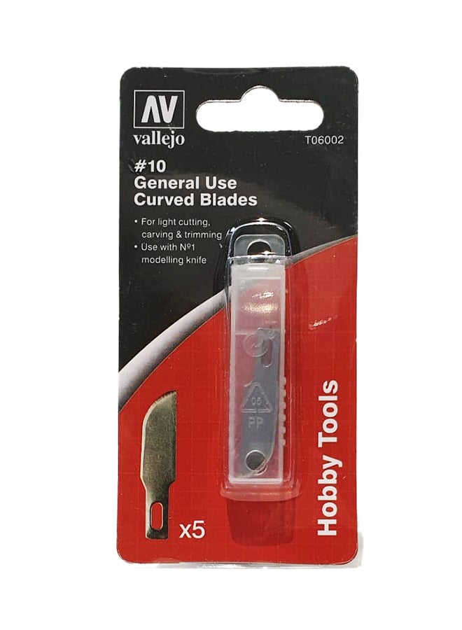 طقم شفرات منحنية للاستخدام العام مكون من 5 قطع فضي 6سم