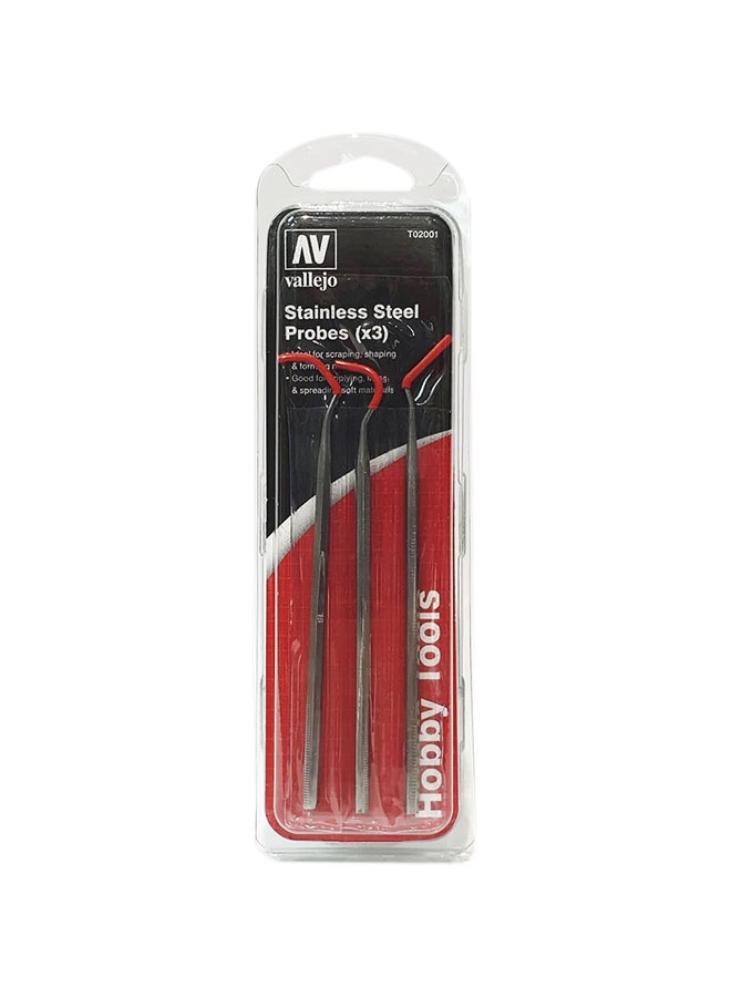 Vallejo 3-Piece Stainless Steel Probes Set Silver 7cm 