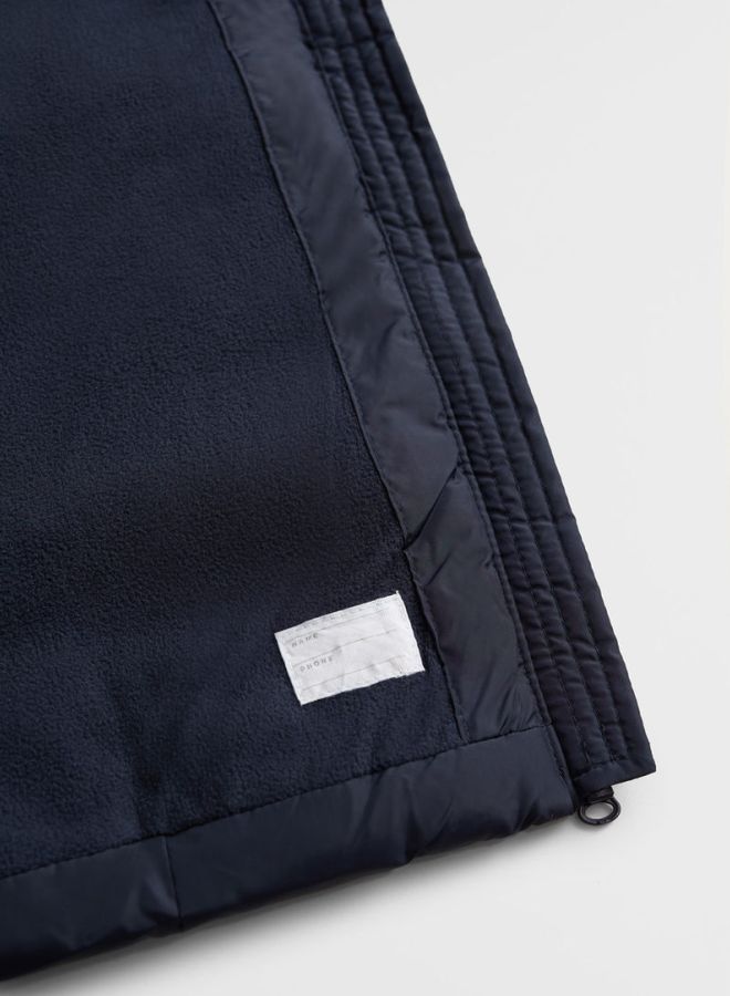 MANGO Quilted Long Sleeve Puffer Jacket Black - Image 3