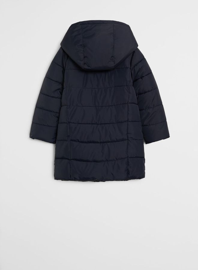 MANGO Quilted Long Sleeve Puffer Jacket Black - Image 2