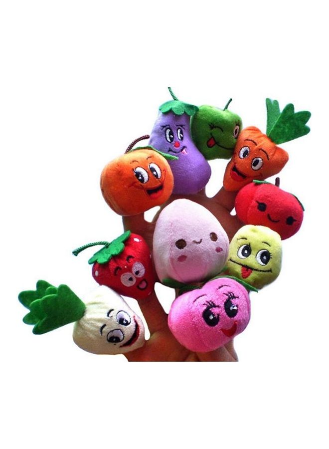 10-Piece Fruits And Vegetables Soft Finger Puppets Set For Children - Image 1