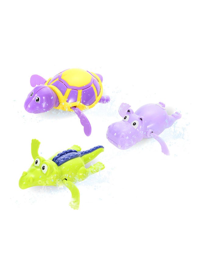 3-Piece Cute Hippo Tortoise Crocodile Shaped Bath Toy Set 21 x 21 x 21cm - Image 1