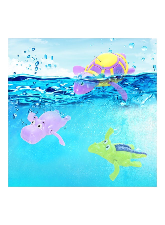 3-Piece Cute Hippo Tortoise Crocodile Shaped Bath Toy Set 21 x 21 x 21cm - Image 3