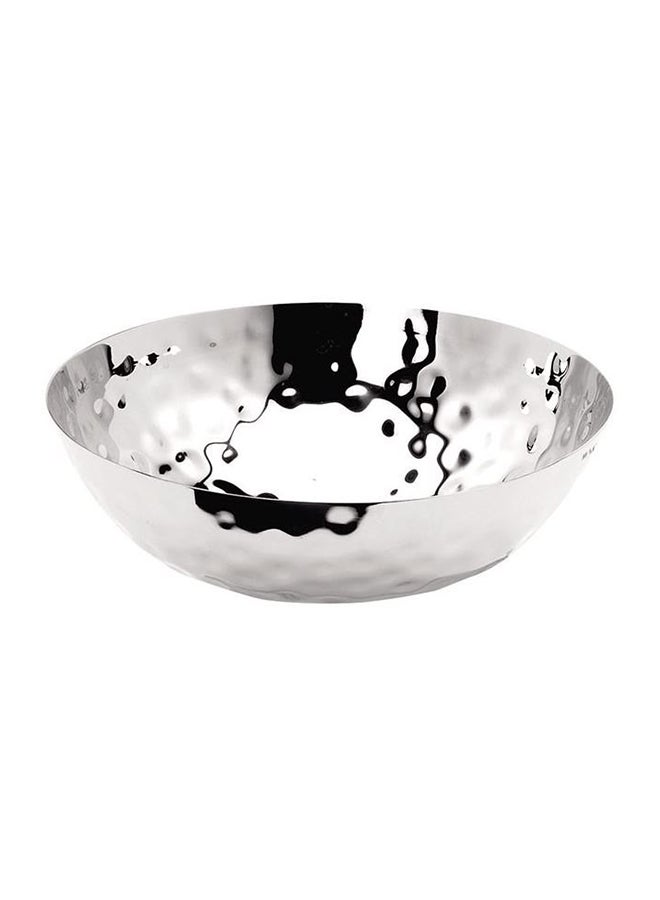 Hammered Round Bowl Silver 14cm
