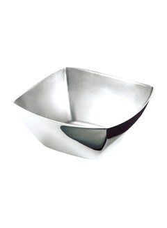 Square Bowl Inside Sandblast And Outer Mirror Finish Silver 11.8cm