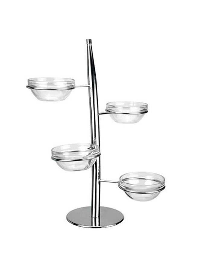 WNK Nut Bowl Stand Silver 37cm 