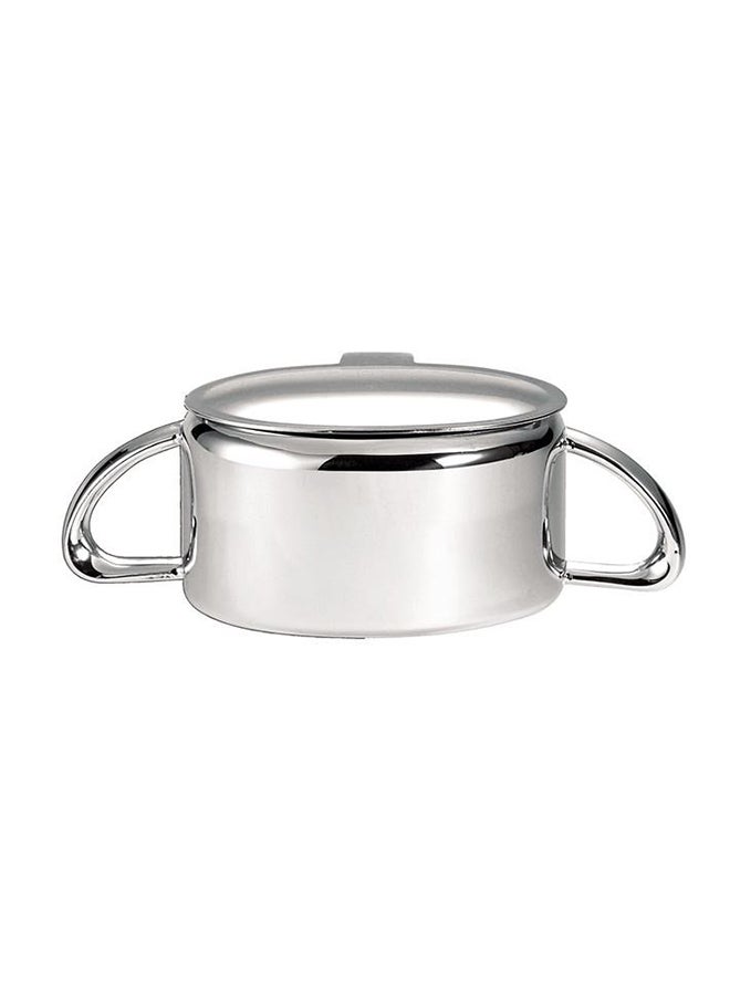 WNK Sugar Bowl With Cover Silver 17cm