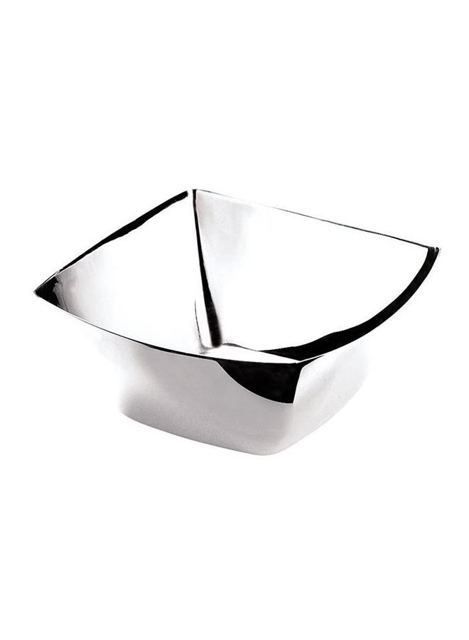 WNK Mirror  Finish Square Bowl Silver 11.8cm