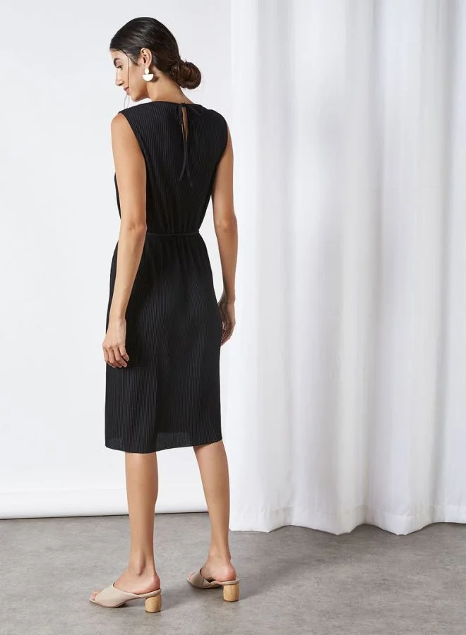 Jacqueline de Yong Sleeveless Belted Jersey Dress Black